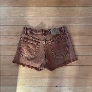 Vintage Levi’s 501 cut off jean shorts rare rust brown